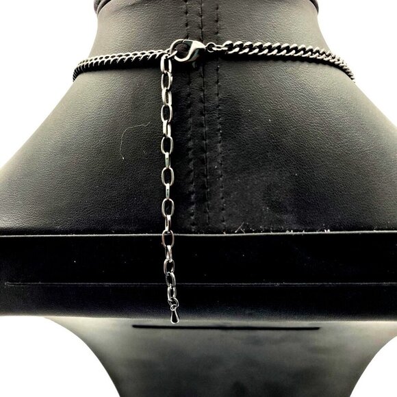 Elegant Retro Style Black & Silver Leaf Necklace & Earrings Set Rhinestones - Picture 9 of 9